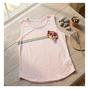 Jessica Simpson Pink "Summer" Graphic Tank Top - Size L - NWT